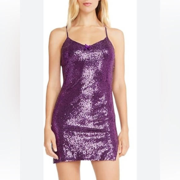 Betsey Johnson Dresses & Skirts - Betsey Johnson Plum Sequin Dress NWT Size 8